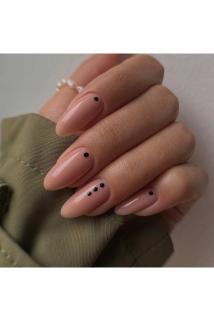 Protez Badem Model Nude Noktalı Nail Art Takma Tırnak Seti